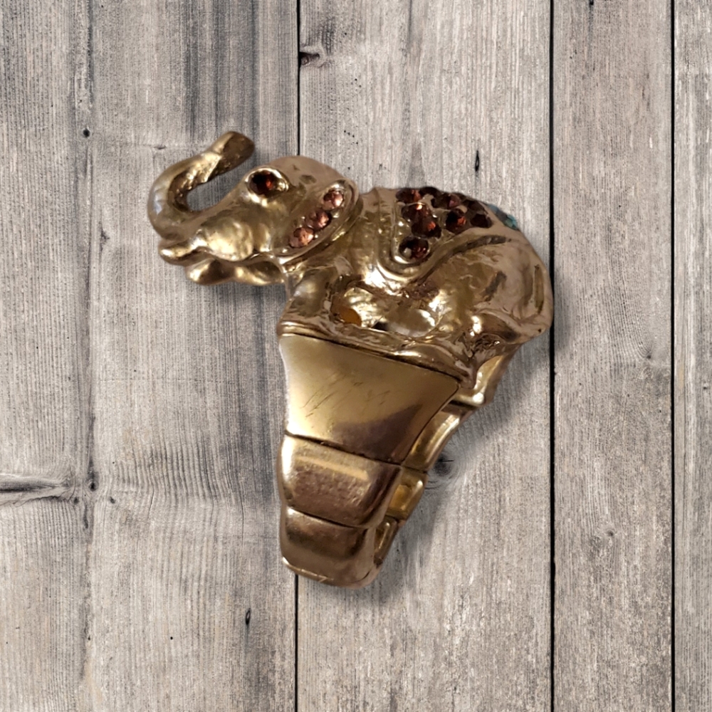 Elephant Rhinestones Ring Costume Jewelry Statement Accessories Jewelry Jeweled